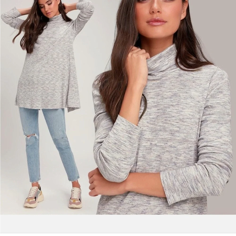 Free People Cozy High-Neck Split-Back Sweater - Picture 3 of 7